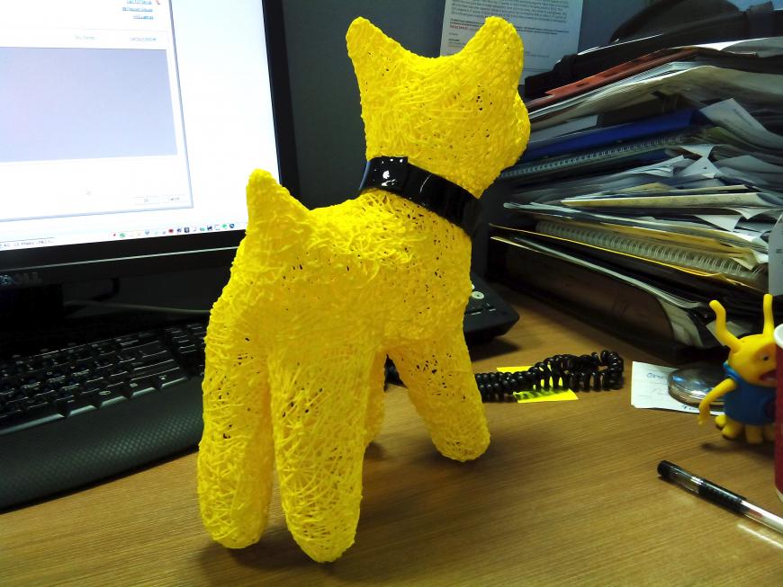 Желтая собака из PLA - 3D ручкой
